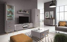 Wohnzimmer grau stil und behaglichkeit in einem. Wohnzimmer Komplett Set B Hohgant 6 Teilig Farbe Weiss Grau Hochglanz