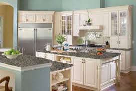 Kitchen Color Mock Up With Baltic Brown Granite Counter Tops And Cream Cabinets And Blue W Simple Kitchen Remodel Affordable Kitchen Remodeling Kitchen Remodel