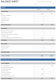 Balance Sheet Balance Sheet Template Balance Sheet Accounting