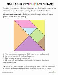 Tangram Template Pastel Colors Worksheet Education Com Shapes Kindergarten Shapes Worksheet Kindergarten Tangram