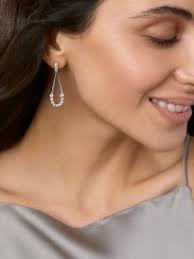 Buy Ayesha White Rhinestone Circular Drop Earrings