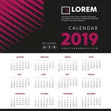 Calendar 2019 Colorful Template Vector Illustration Desk Office New Year Calendar Template Week Png And Vector With Transparent Background For Free Download