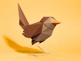 Zaunkonig Aus Papier Handmade Kultur Origami Vogel Papier Vogel 3d Origami Anleitung