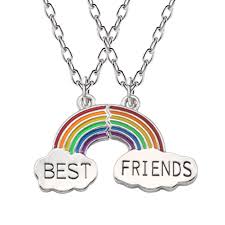 Find many great new & used options and get the best deals for creative haven coloring bks.: Sivite Best Friends Necklace Rainbow Heart Pendant Necklace For 2 Bff Friendship Necklace For Kids Teens Buy Online In Bulgaria At Bulgaria Desertcart Com Productid 88607409