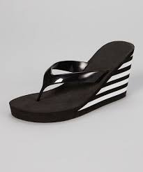 Black And White Striped Wedges Black White Stripe Wedge Flip Flop Zulily Wedge Flip Flops Striped Wedges Black White Stripes