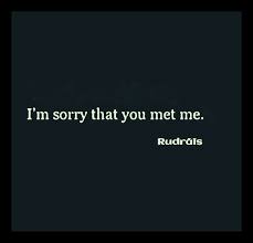 I Am Sorry That You Met Me Rudresh Jsrudrais Rudresht True Quotes Quotes I Am Sorry