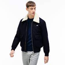 Lacoste Men S Lacoste Live Wool Jacket With Faux Fur Collar Lacoste Cloth All Lacoste Men Faux Fur Collar Wool Jacket