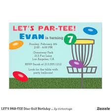 Let S Par Tee Disc Golf Birthday Party Invitation Zazzle Com Golf Birthday Party Golf Birthday Disc Golf