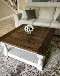 Rustic Baluster Farmhouse Coffee Table Provincial Square Coffee Table Farmhouse Rustic Farmhouse Table Farmhouse Style Coffee Table