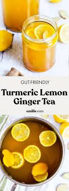 Turmeric Lemon Ginger Tea Emilie Eats Recipe In 2020 Tumeric Tea Recipe Ginger Tea Ginger Tumeric Tea
