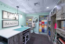 Craft table (similar), blue storage box (similar), library card drawers (similar), cricut cutting machine, label holders with adhesive back, craft storage tub with handles (similar), fabric file storage (similar) , make your work. 10 Craft Room Organization Tips Closet Factory