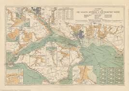 Stanfords Chart Of The Solent Spithead And Southampton Water 1932 A3 Wall Map Paper