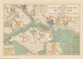 stanfords chart of the solent spithead and southampton water 1932 a3 wall map canvas