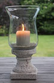 Suitable for weddings, anniversaries and other elegant events. Glass Hurricane With Stone Base 4 Sizes
