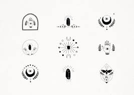 Black And White Gemstone Tattoo Gem Gemstone Hand Magic Folksy Sun Stars Star Moon Branch Twig Witch Craft Body Worker Herbalist Folk Magician Card Reader Spir Witchcraft Sun And Stars Folksy