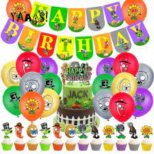 Backpack of plants vs zombies. 1set Col Party Plants Vs Zombies Balloons With Cake Topper Banner Happy Birthday Baby Shower Party Supplies Decorations Shopee Philippines