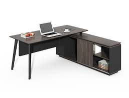 Rectangular black 3 drawer executive desk with file storage. China Office Furniture Factory Modern Black L Shaped Executive Desk For Sale Cf Hm1618c