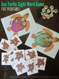 Sea Turtle Sight Words Game Free Printable Sight Word Games Sight Words Sight Word Activities