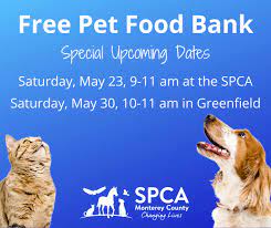 Proof of unemployment, income status, or disability with a valid driver license or some form of id. Spca Monterey County Big Pet Food Bank News To Ensure Safety And Pet Food For Everyone Who Needs It Our Pet Food Bank Hours Are Changing To Mondays Wednesdays And Saturdays