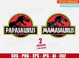 Download Papasaurus Mamasaurus Jurassic Park Logo Svg Dxf Png Cut Files