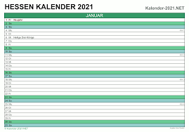Alle ferienkalender kostenlos als pdf, mit feiertagen. Kalender 2021 Hessen