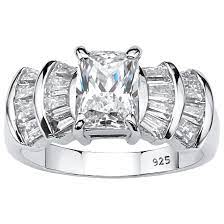 You can also place a fingerhut order by phone or through fingerhut.com. Fingerhut Palmbeach Jewelry Platinum Over Sterling Silver Emerald Cut And Baguette Cz Ring
