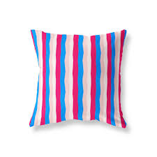 Hot Pink Royal Blue Light Pink Throw Pillow Boho Accent Pillow Striped Sofa Cushion 14x14 1 Light Pink Throw Pillows Boho Throw Pillows Cushions On Sofa