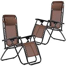 Fdw Set Of 2 Zero Gravity Chairs Lounge Patio Chairs Outdoor Yard Beach Brown Outdoor Chairs Patio Chairs Zero Gravity Chair Patio