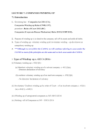(b) form means a form annexed to these rules; 254821 L7 Lecture Companies Winding Up Introduction Governing Law Companies Act Studocu
