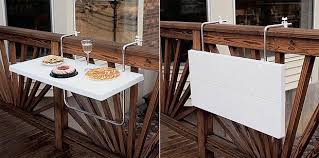 Folding Table For The Balcony Railing Tiny Balcony Balcony Design Apartment Balcony Decorating