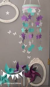 Mobile Suspension Etoiles Turquoise Gris Et Violet Mauve Decoration Chambre Bebe Enfant G Decoration Chambre Bebe Decoration Chambre Chambre Bebe Fille Mauve