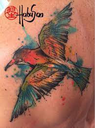 Ein Bienenfresser In Sketchy Optik Mit Watercolour Tattoo Wien Habusan Neubaugasse76 Birdtattoo Bienen Wien