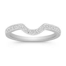 Vintage Diamond Contour Wedding Band With Pave Setting Contour Wedding Band Wedding Rings Vintage Titanium Wedding Rings