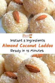 5 Ingredients Coconut Almond Laddoo Spiceitupp Indian Dessert Recipes Easy Indian Dessert Recipes Easy Indian Dessert