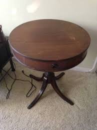 1940 S Vintage Drum Table With Claw Feet And One Drawer Beautifully Ornate Made By Imperial Grand Rapids Michigan Drum Table Vintage Drums Eclectic Furniture
