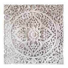 Balinese White Carving Wall Decor Wall Art Panel Wall Hanging Carved Wall Decor Carved Wood Wall Decor Carved Wood Wall Art