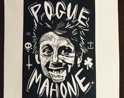 Shane Macgowan. Pogue Mahone. Hand Made. Original A4 Linocut Print. Art.
