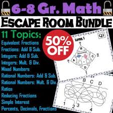 Math Escape Room Bundle 6th 7th 8th Grade Math 8th Grade Math Escape Room