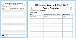 Download the football scoring sheet today below Gaa Football Final Score Predictor A4 Display Poster Irish