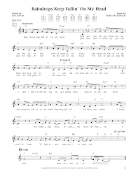 The original version was featured. Raindrops Keep Fallin On My Head From The Daily Ukulele Arr Liz And Jim Beloff By Burt Bacharach Ukulele Guitar Instructor