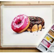 Instagram Photo By Art Display Page May 7 2016 At 7 06am Utc Donut Drawing Food Art Painting Color Pencil Art