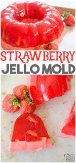 Strawberry Jello Salad Mold Butter With A Side Of Bread