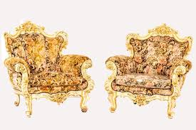 Pair Of French Provincial Louis Xv Style Giltwood Arm Chairs Rococo Armchair Louis Xv 19th Century Style