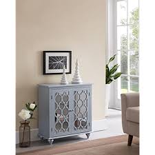 Dongguan zhisheng furniture co., ltd. Buy Kings Brand Furniture Glenn 2 Door Accent Storage Cabinet Grey Silver Online In Indonesia B0845l45s7