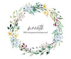 Wreath Watercolor Wildflowers Clipart Frame With Bouquets Flowers Watercolor Painting Png Transparent Background Free Commercial Use In 2021 Wreath Watercolor Wreath Drawing Clip Art