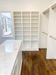 All White Walk In Master Closet With Island Master Closet Reveal Straight A Style In 2020 Closet Island Master Closet Closet Design