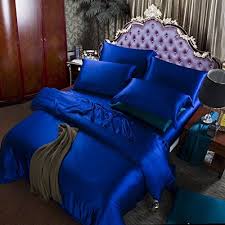 Cobalt Blue Black And Blue Comforter Set Orifashion Limited Edition 7piece 100 Silk Graceful Royal Blue Solid Color Bedding Set Californ Blue Bedroom Decor Blue Comforter Sets Room Inspiration Bedroom