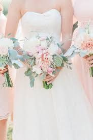 Check out this pink and green wedding bouquets and see more inspirational photos on theknot.com. Soft Blush Sage Green Wedding In California