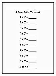 If the seven times table is amongst the last your child has got sorted out, then they actually know most of the seven times table already. Free Printable Multiplication Table Of 7 Charts Worksheet In Pdf The Multiplication Table
