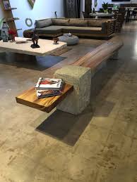 Design Crafted Wood Bench With Stone Base Base Bench Crafted Design Stone Wood Woodp In 2020 Holzbank Holz Handwerk Rustikale Gartenmobel